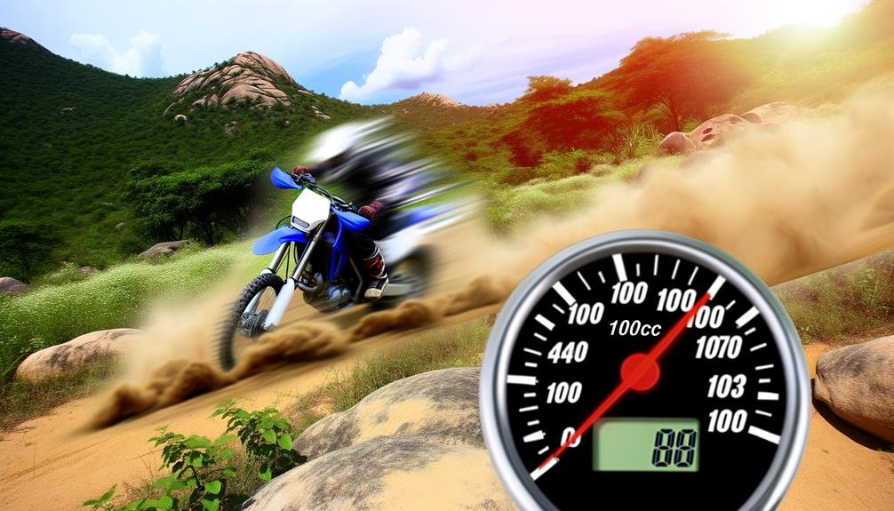 speeding on a 100cc motorcycle