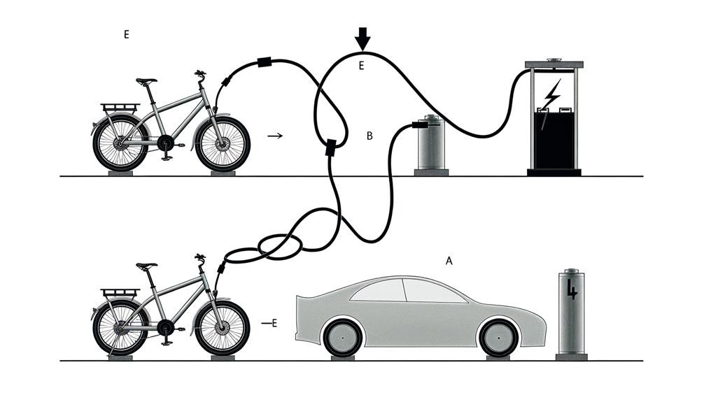 charging electric bike from car